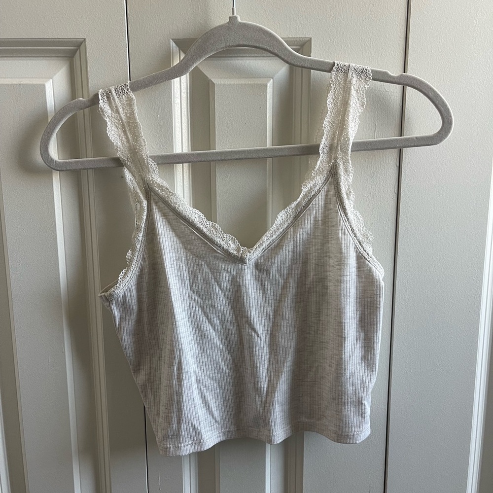 Elegant Pink and White Lace Trimmed Women's Top